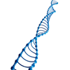 Model Made blue DNA strand