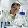 Scientist Examining a Cell Culture in a Petri Dish in a Laboratory