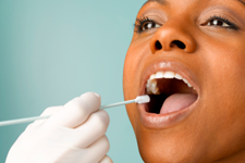 patient getting swabbed for DNA test