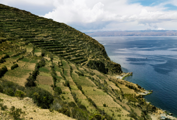 Top of La Isla del Sol in Titicaca Lake in Bolivia