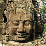 Cambodia, Angkor, Angkor Thom, Bayon temple sculptures