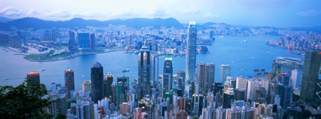 View of Hong Kong harbour from Victoria peak