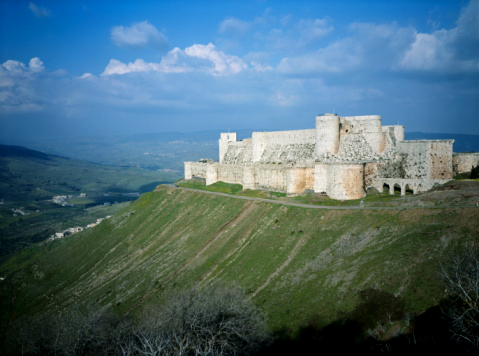 Syria, Krak des Chevaliers, fortress on hilltop