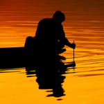 Fishing at sunset, Phayao Lake, Phayao, Thailand