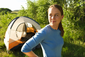 Woman camping